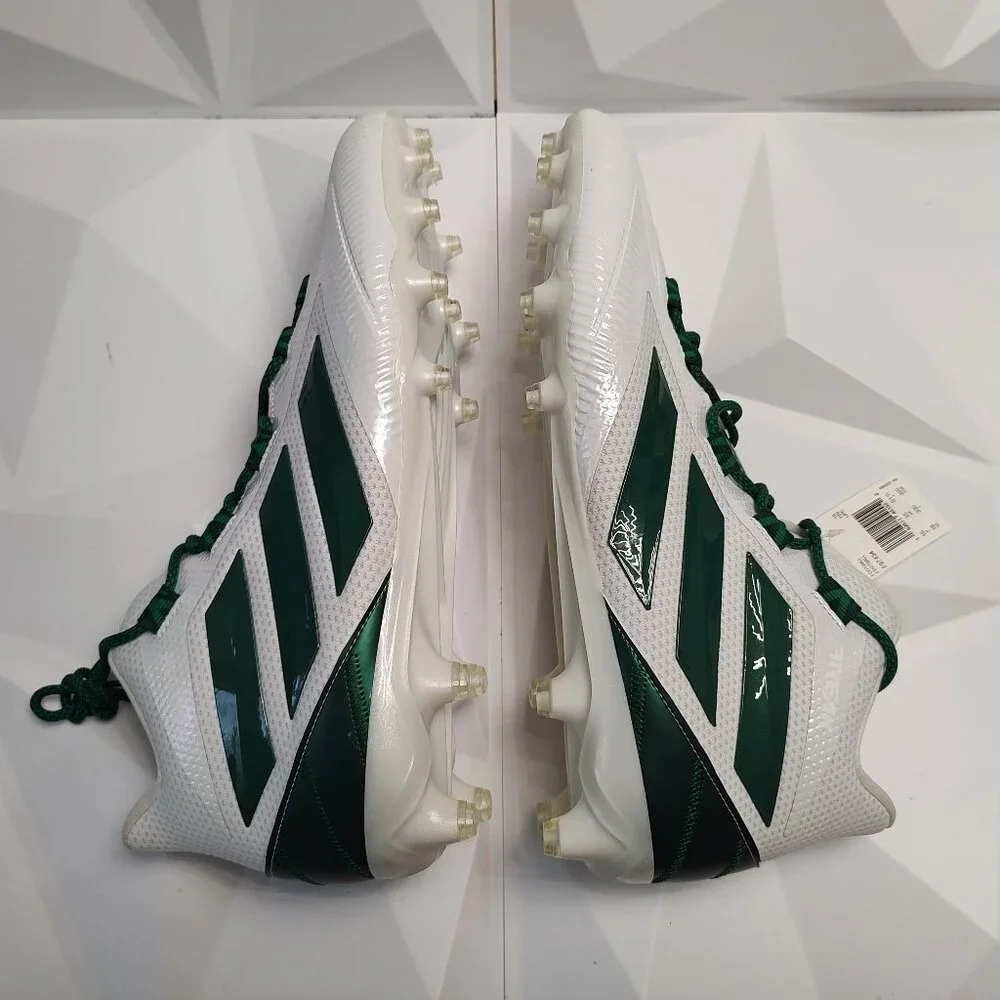 Adidas Mens Football Cleats 16 White Green Shoe Lacrosse Freak Carbon Mid - Picture 7 of 14
